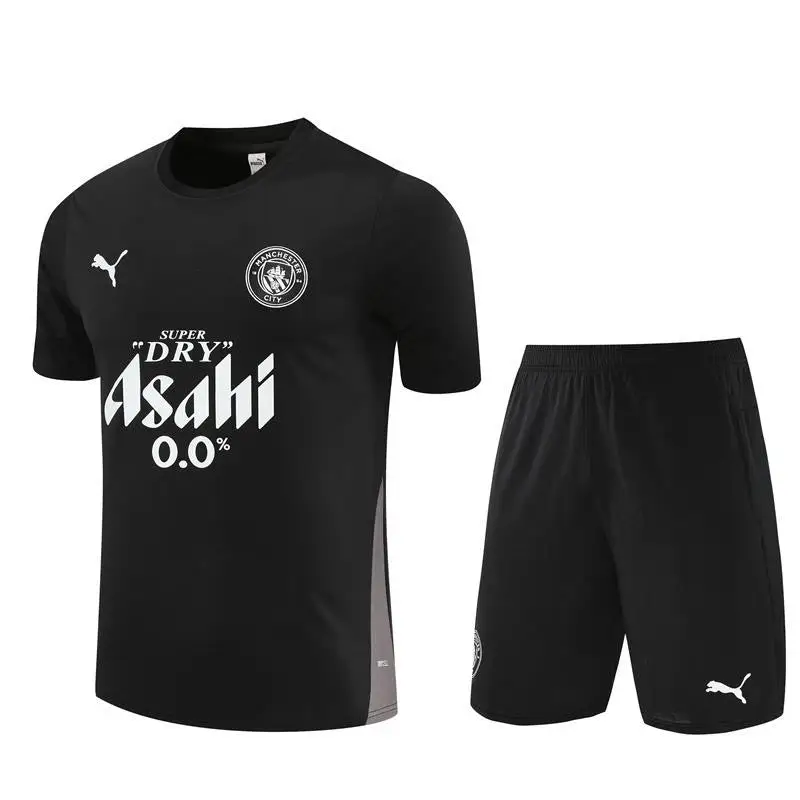 Kit Entraînement Manchester city Noir 2025/2026 Manches courtes